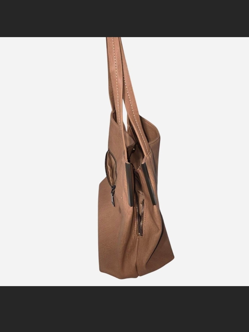 Madison West Classic Tan Leather Tote Bag - Everyday Carry - Picture 3 of 5